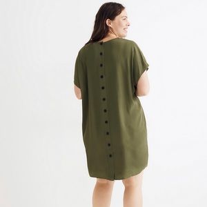 Crewneck Button-Back Easy Dress in Palm Tree